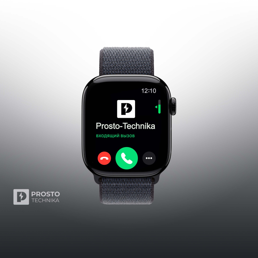 Часы Apple Watch Series 10, 46 мм, алюминий цвета «чёрный оникс», браслет Sport Loop чернильного цвета